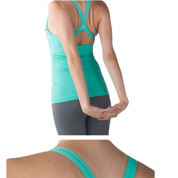 Lululemon Turquoise Wrap it Up Tank Top Size 4 - Picture 4 of 11